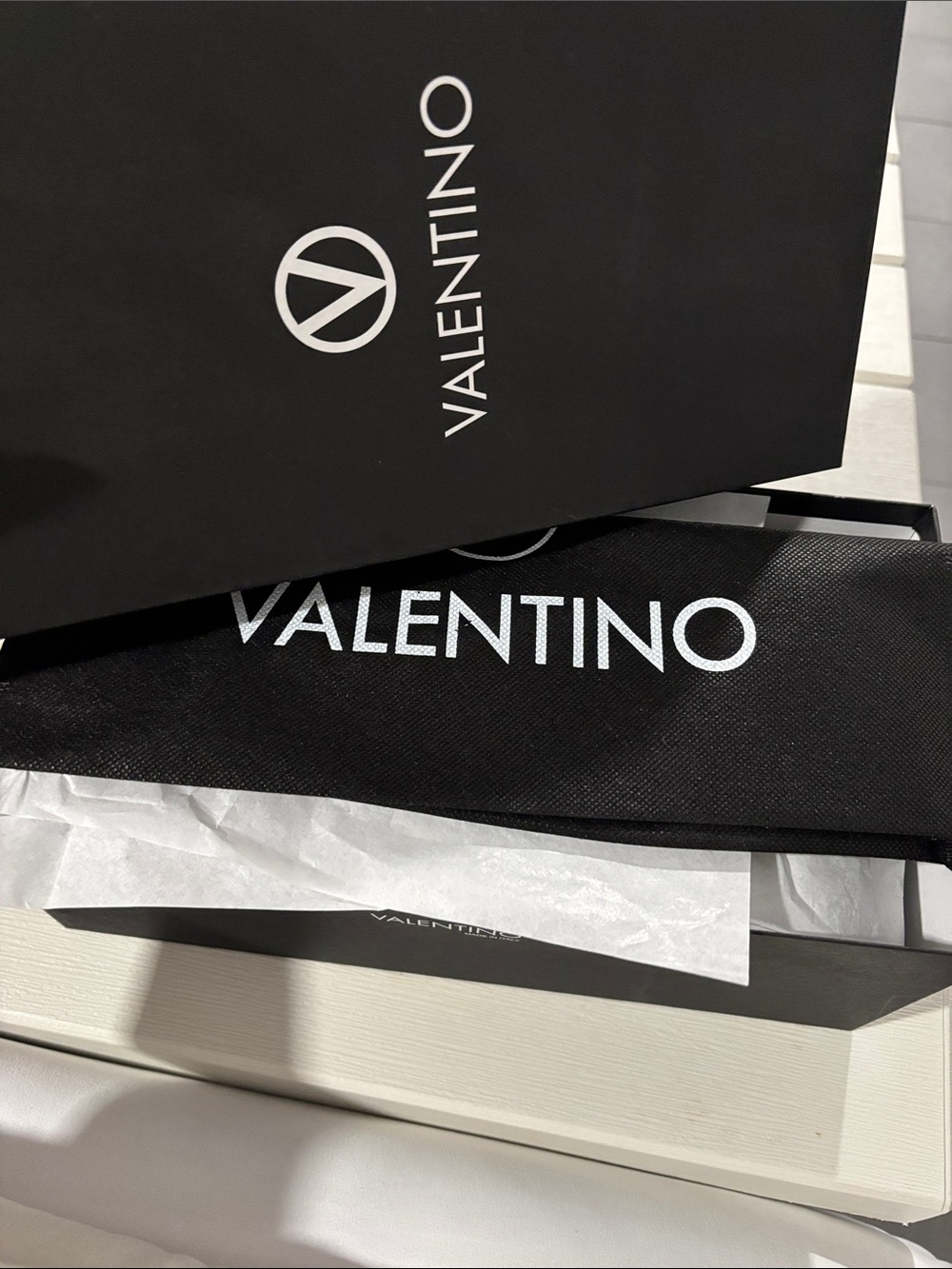 Valentino Black Embossed V-Logo Men’s Slide Sandals - Picture 4 of 5